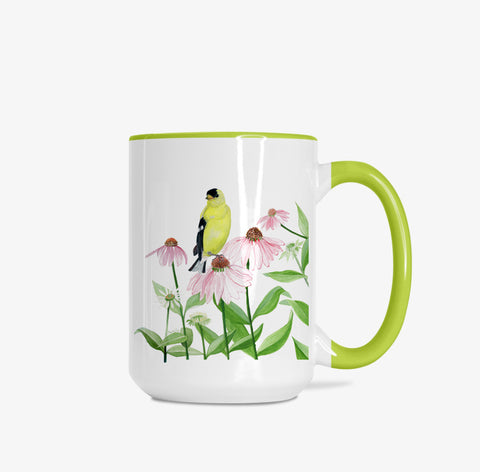 Northern Goldfinch Deluxe 15 oz Mug