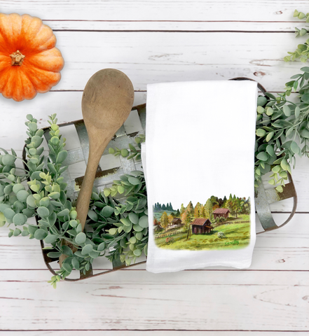 Blue Green Tea Towel