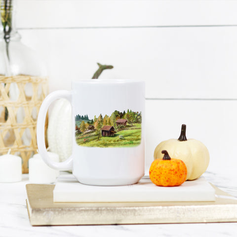 Blue Green (no background) Deluxe 15 oz Mug