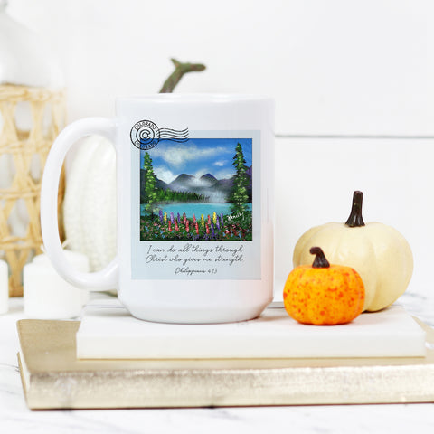 Colorado Aqua Lake Polaroid Deluxe 15 oz Mug