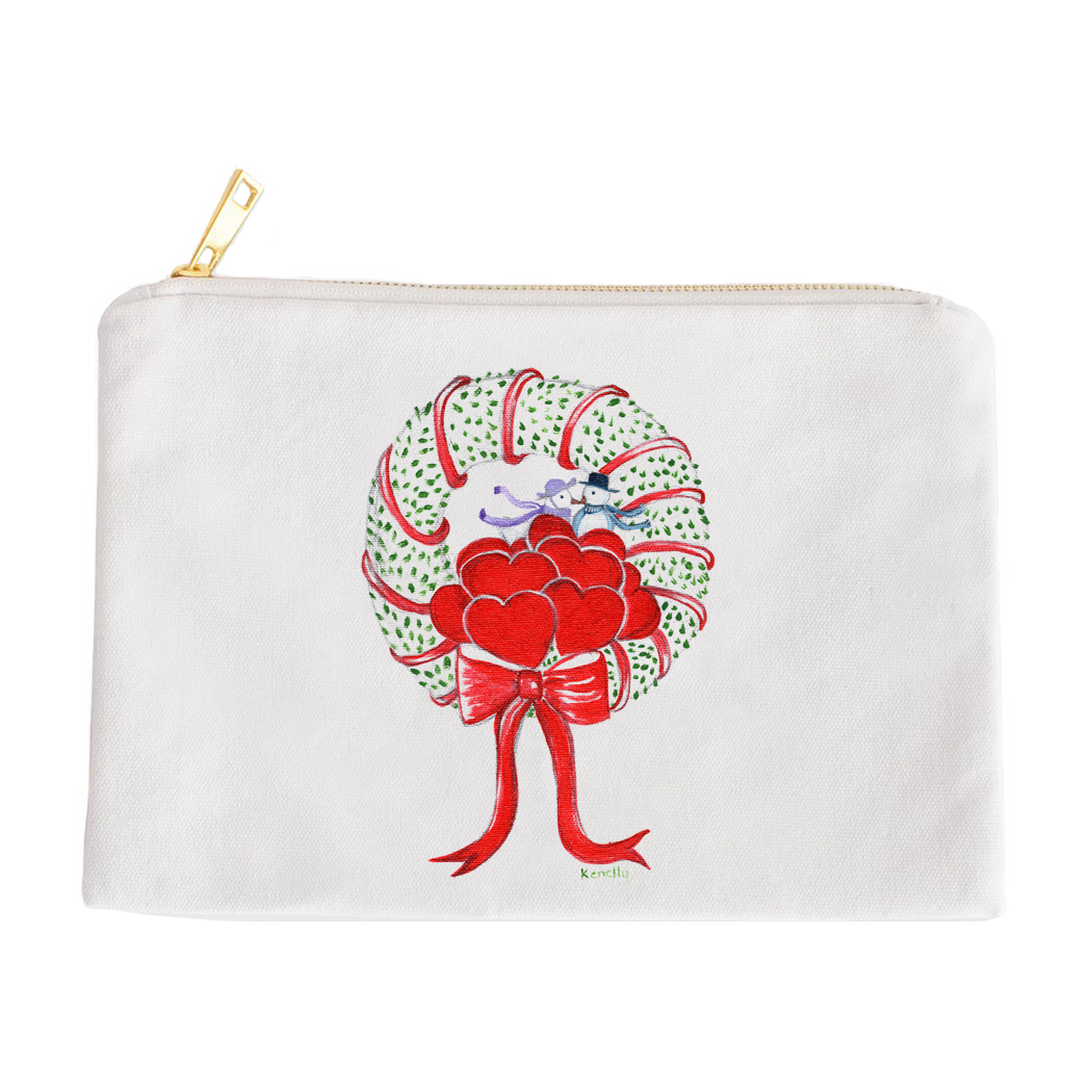 A Valentine's Wreath Zipper Bag