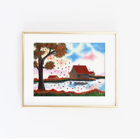 Falling Leaves Art Print
