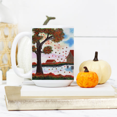 Falling Leaves Deluxe 15 oz Mug