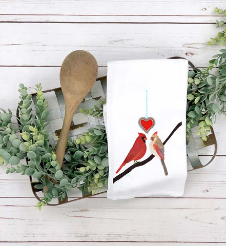 Cardinal Love Tea Towel