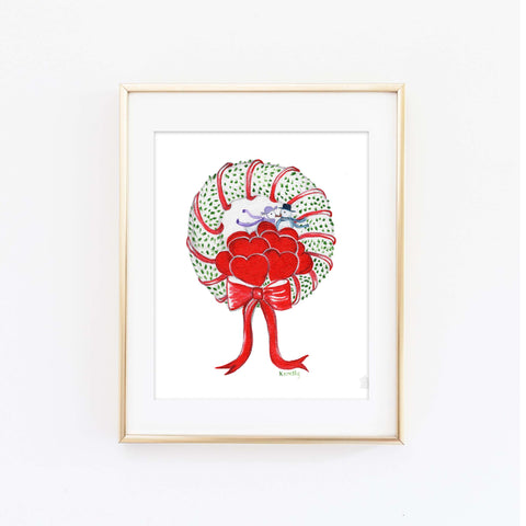A Valentine's Wreath Art Print