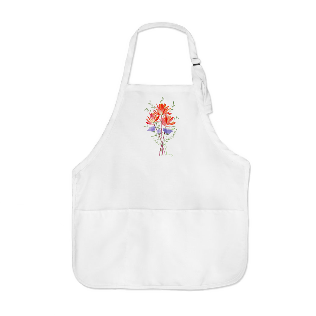 Painted Brush Flowers For You Apron