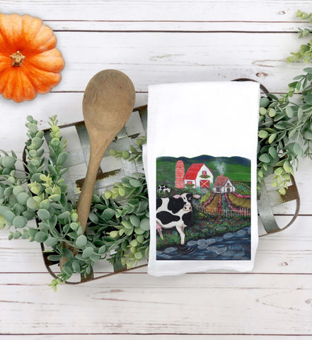 The Red Roof Farm Tea Towel