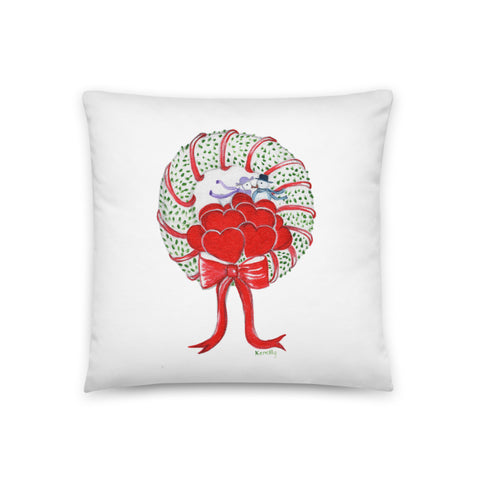A Valentine's Wreath Throw Pillow
