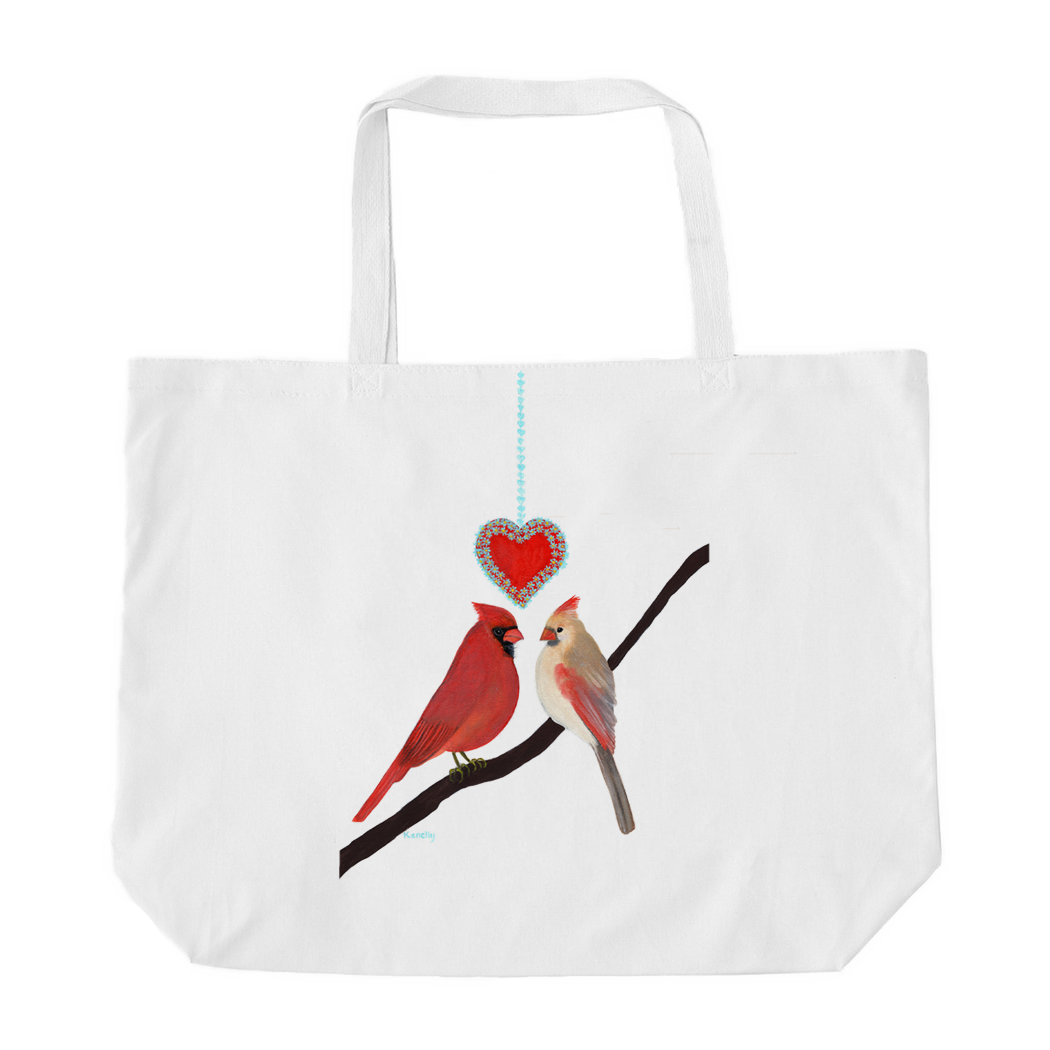 Cardinal Love Oversized Tote