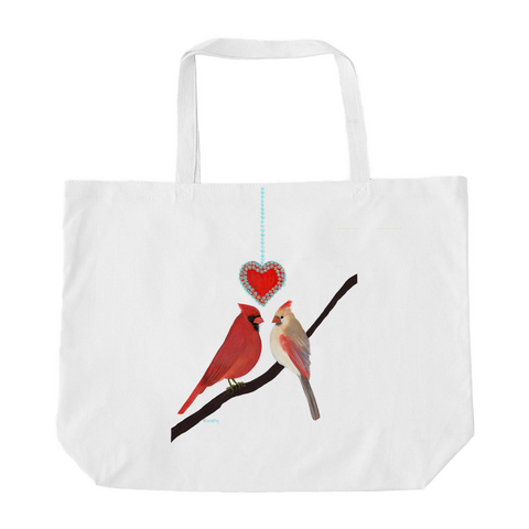 Cardinal Love Oversized Tote