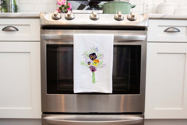 Smiling Faces Say Hello Tea Towel