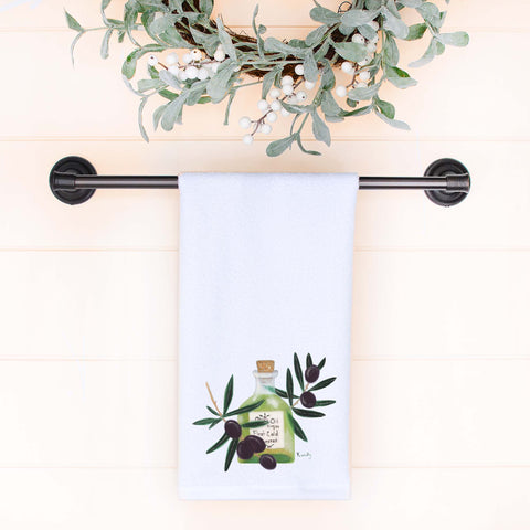 Olives and Oil Hand Towel